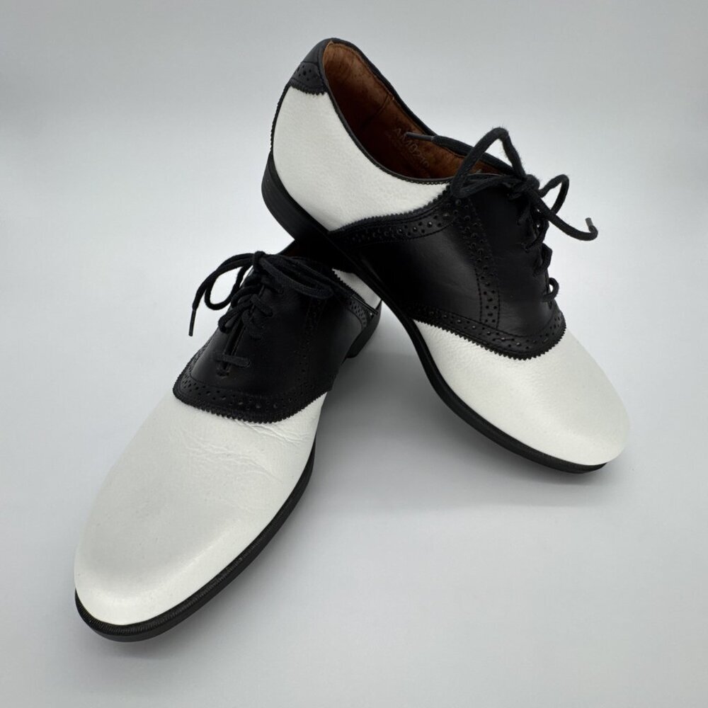 Ashworth Golf Shoe Men's 10M Black & White Genuine Leather